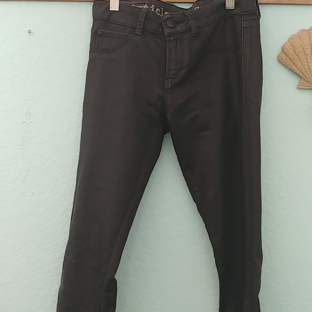 Black waxed denim jeans